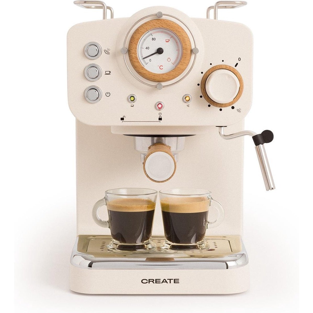 Create - Thera Matt Retro Express Coffee Maker / Beige / 1100 W