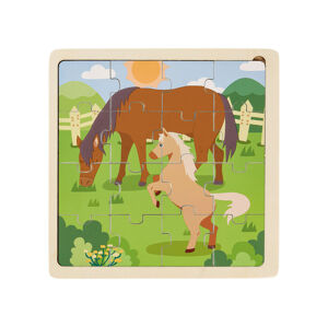 Playtive - Wooden Puzzle (Horse With Foal)