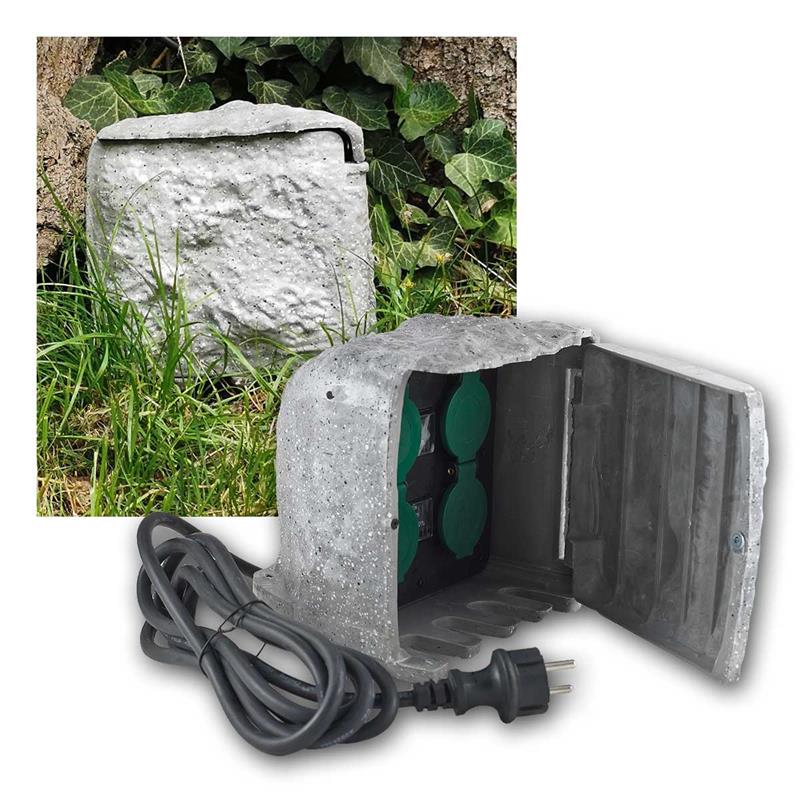 Kopp - 4-way Energy Station Garden Socket 1.5 M Stone Socket