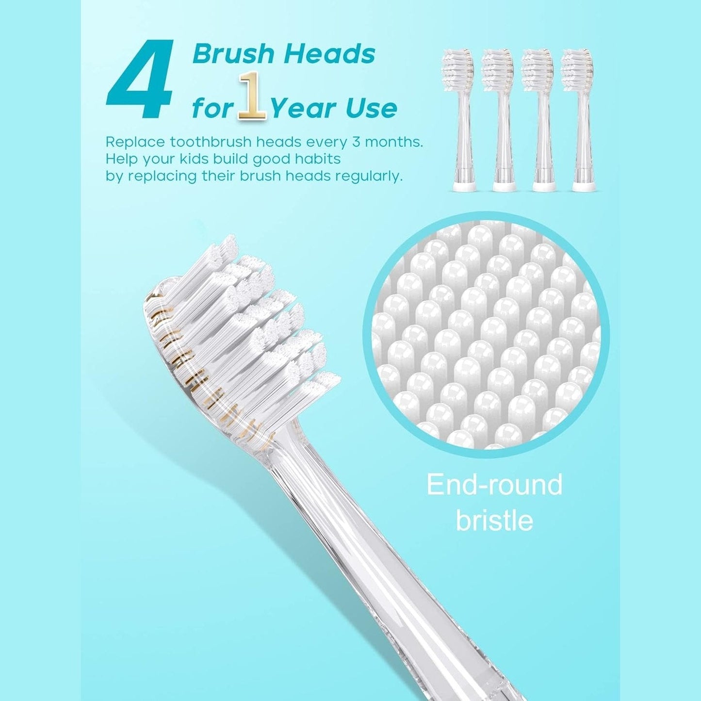 Seago - Electric Toothbrush Replacement Heads Pack of 4