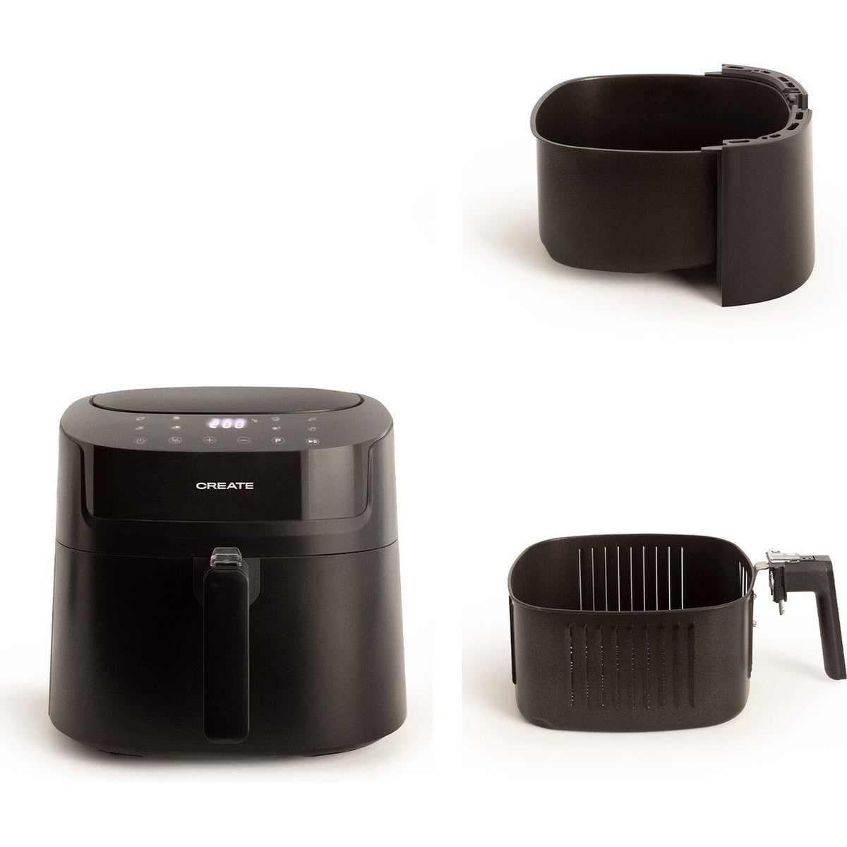 Create - Large Pro AirFryer - 6.2L Oil-free Fryer / 1800 W / Black