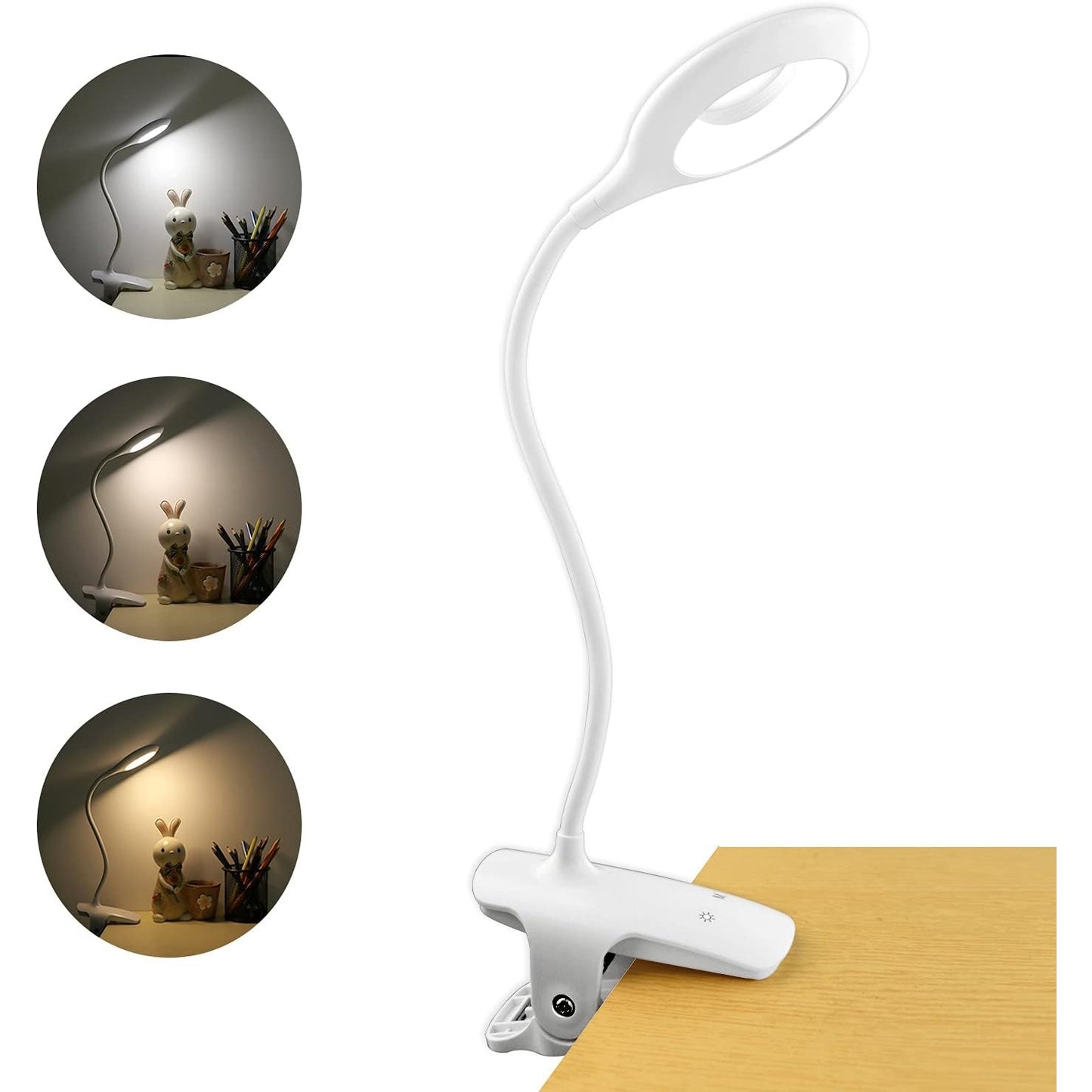 Akynite - 3W Rechargeable LED Clamp Desk Lamp Flexible