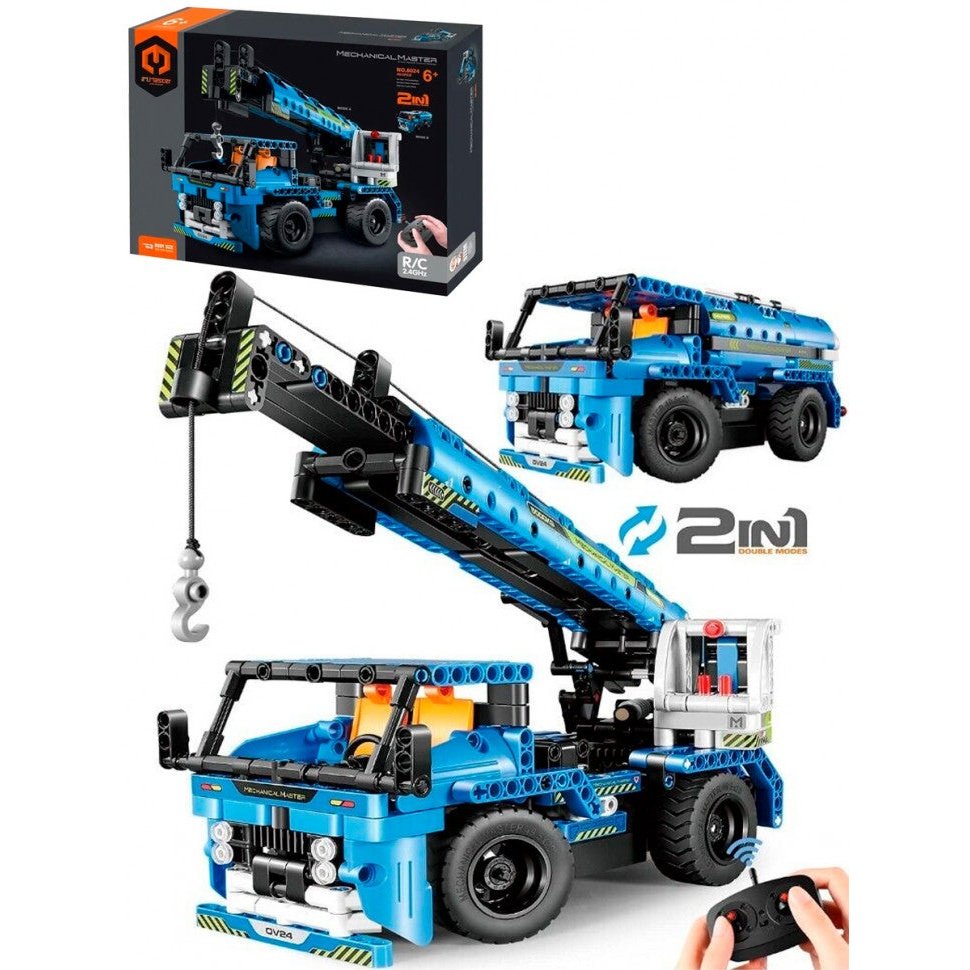 Mechanical Master - 8024 Remote Control Project Crane 2-in-1 401 Piece Stem Building Block Kit