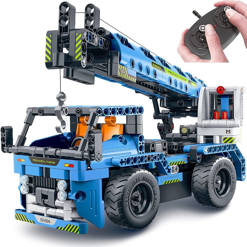 Mechanical Master - 8024 Remote Control Project Crane 2-in-1 401 Piece Stem Building Block Kit