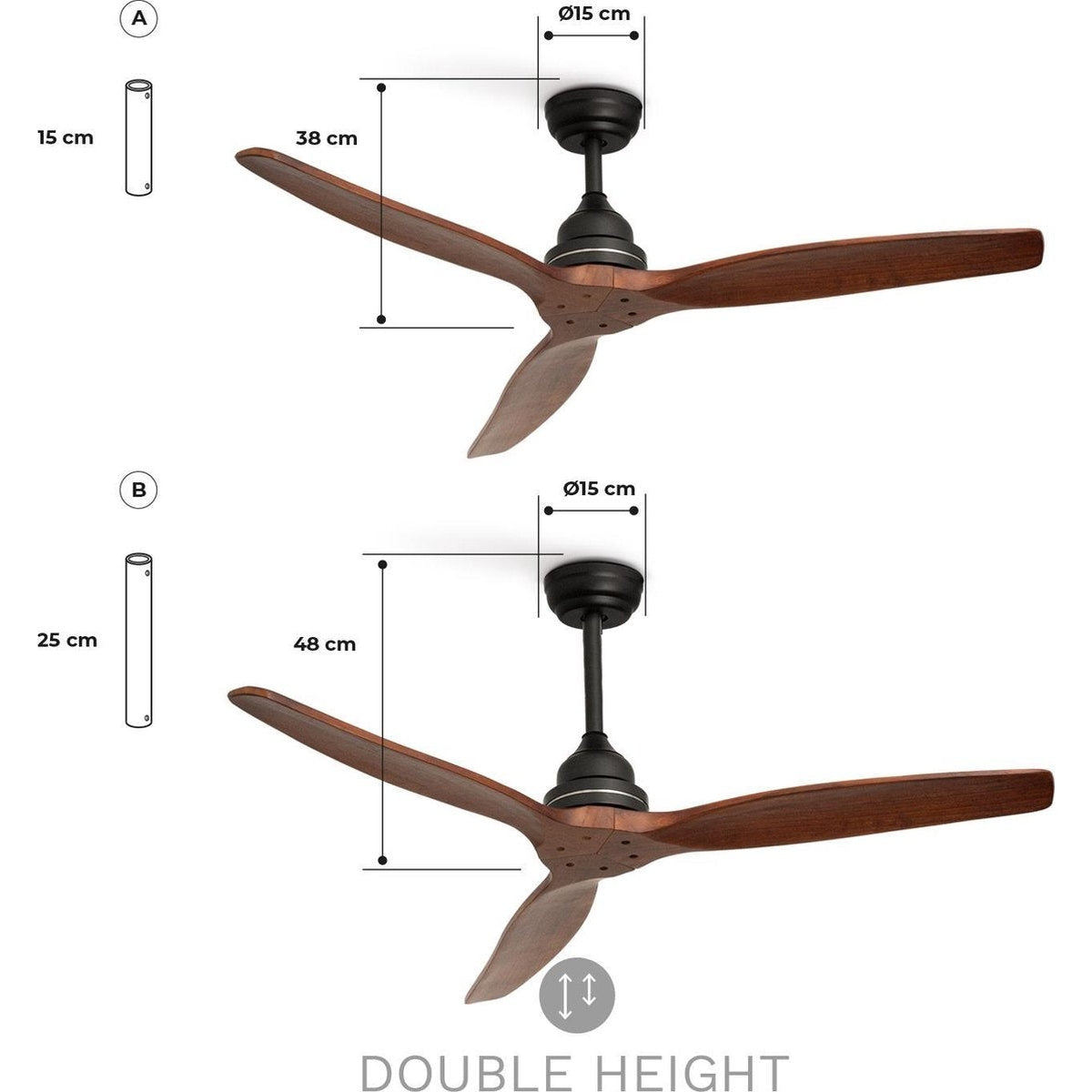 Create - Windwood Ultra-quiet Ceiling Fan - 3 Speeds - 132 cm - 75 W - Summer Winter Function