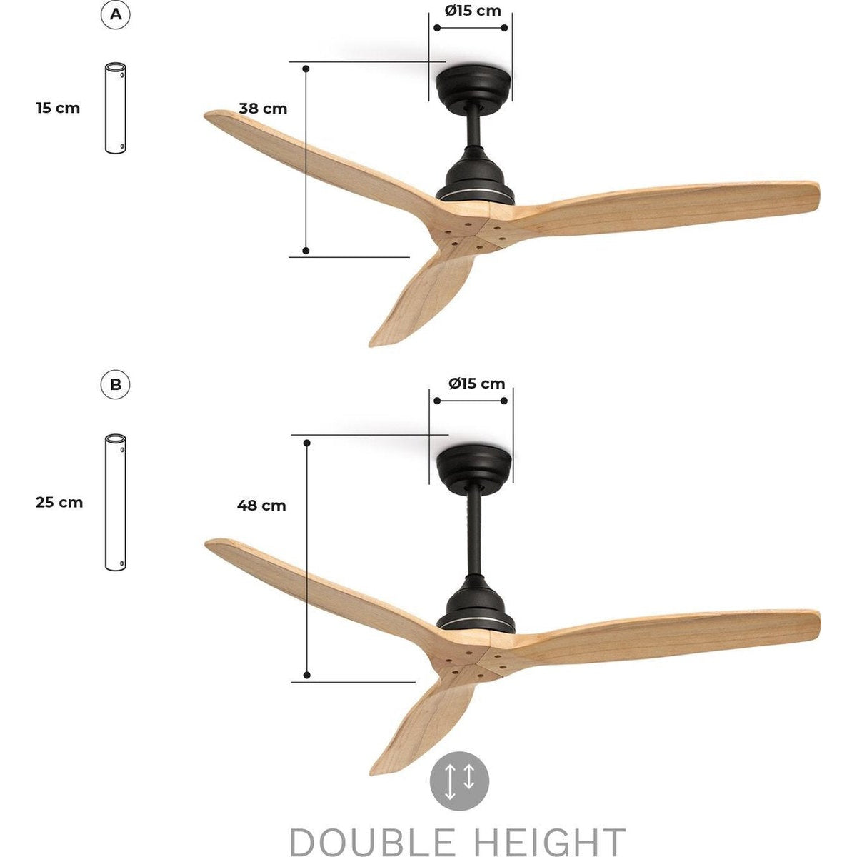 Create - Windwood Ultra-quiet Ceiling Fan With 75 W Motor And 3 Speeds