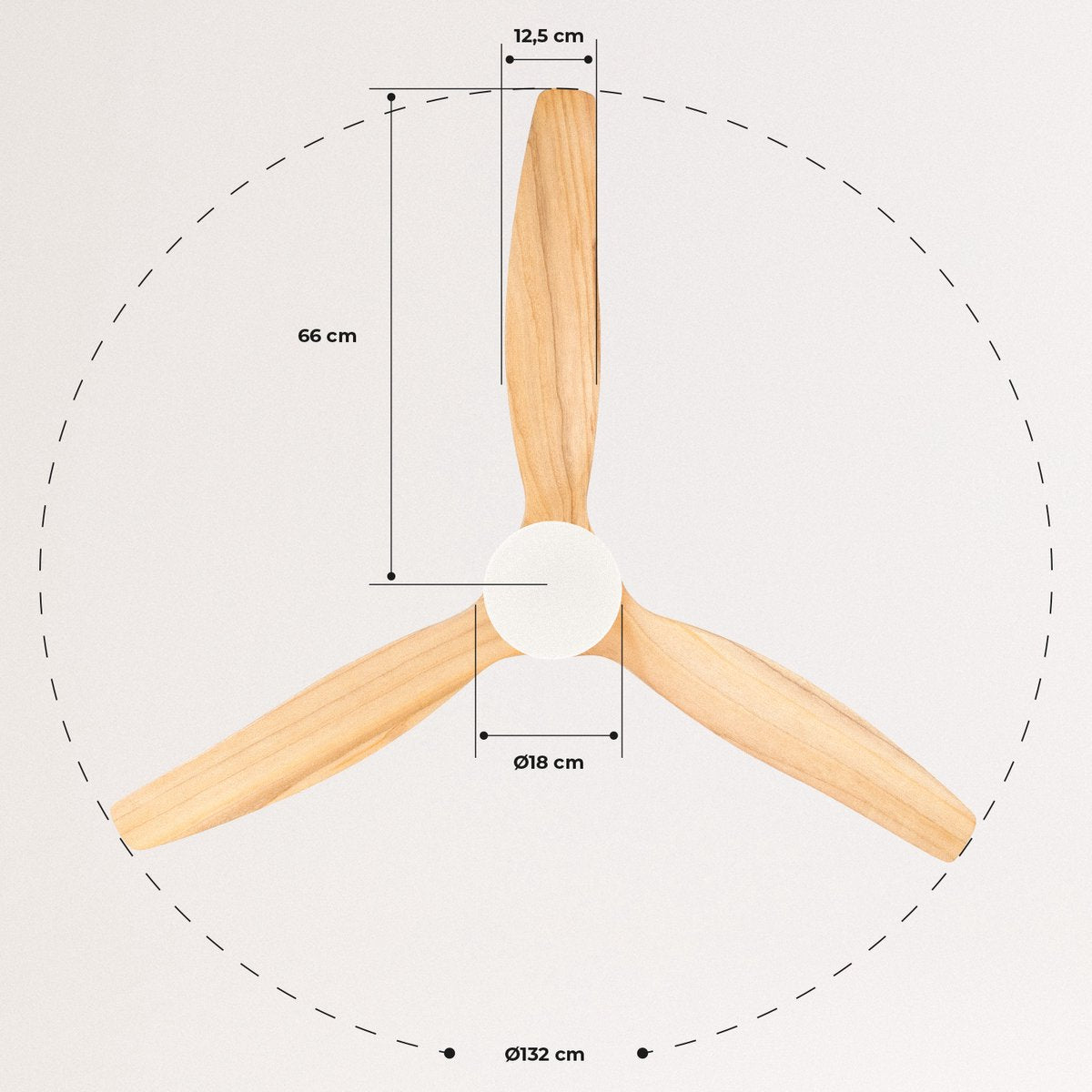 Create - Windcalm Nickel - Ceiling Fan 132cm With Remote Control - 6 Speeds ( With Light )