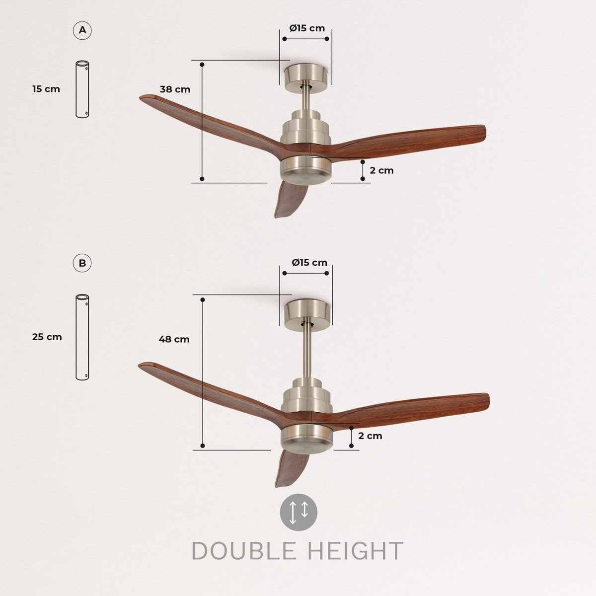 Create - Windstylance DC Nickel - Ceiling Fan - 6 Speeds - 132 Cm - Summer/winter Function