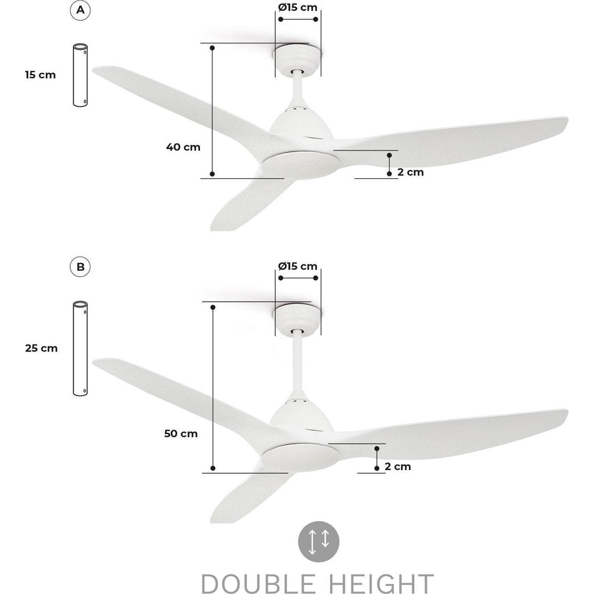 Create - Upwind Sail - Ultra-quiet XL Ceiling Fan - 163 cm - 3 speeds