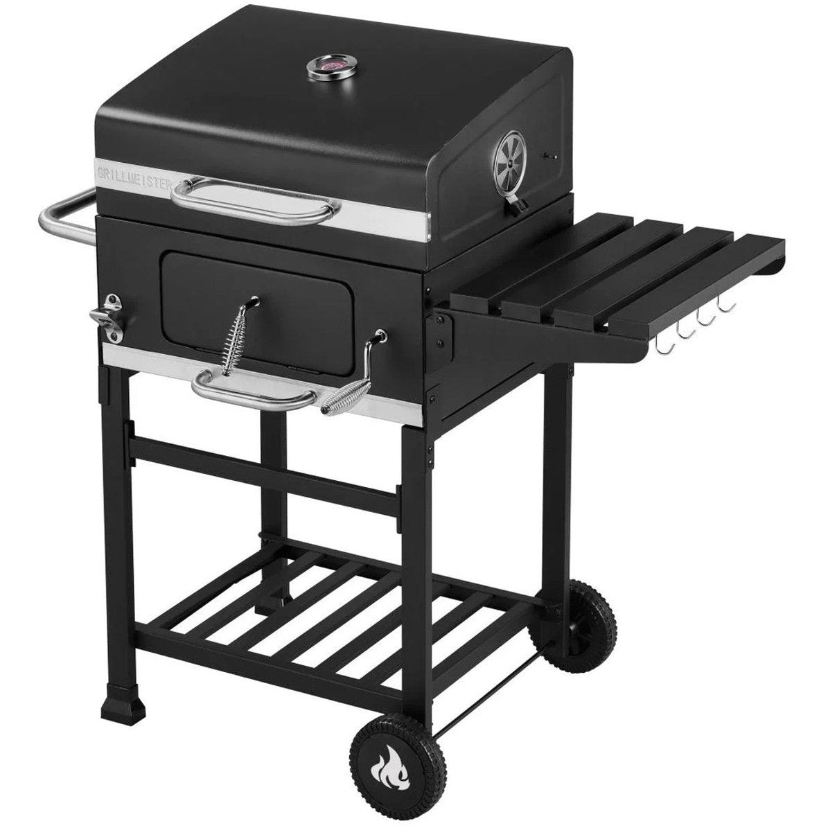 Grillmeister - Charcoal BBQ Kansas - Grilling surface: 52.5 x 40.5 cm - Charcoal barrel: 1.35 kg - Integrated thermometer
