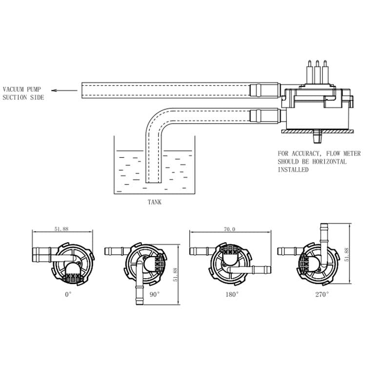 Epttech - Hall Effect Flow Sensor With Micro Flow Range 100-700ml / 2pcs