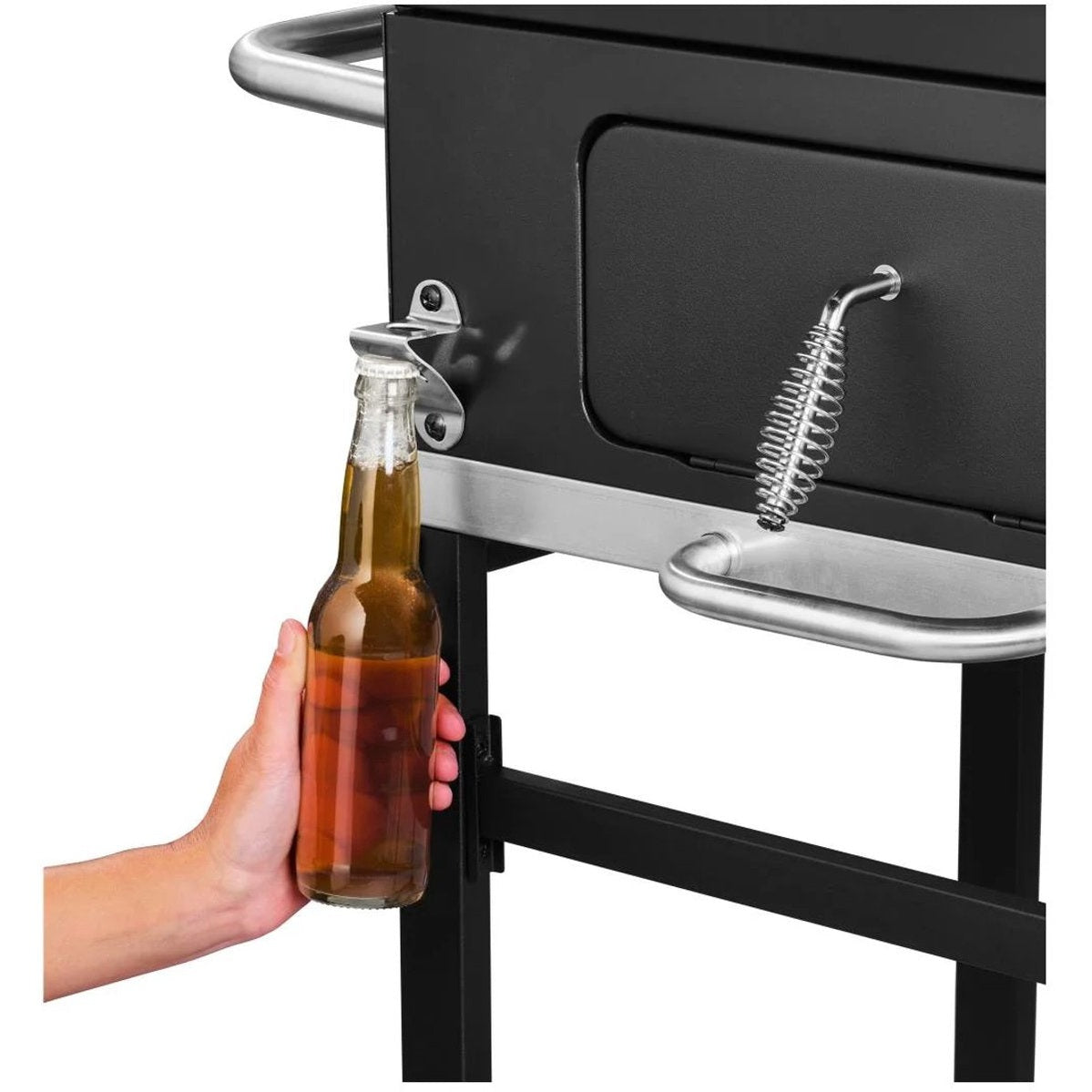 Grillmeister - Charcoal BBQ Kansas - Grilling surface: 52.5 x 40.5 cm - Charcoal barrel: 1.35 kg - Integrated thermometer