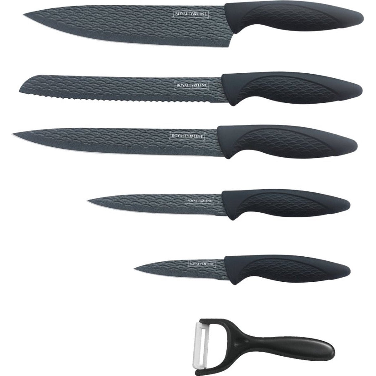 Royalty Line - Knife Set / 6 Piece / Black