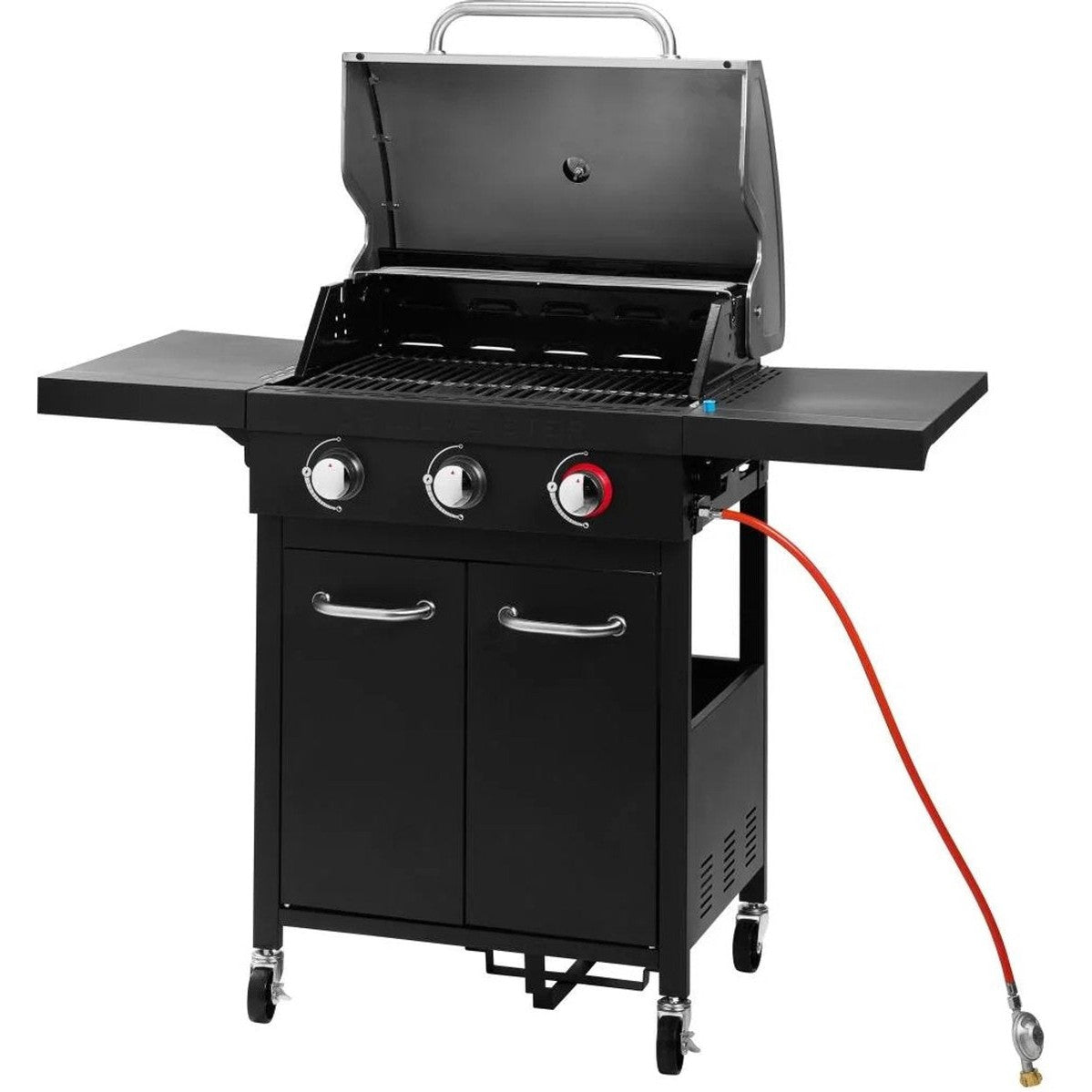 Grillmeister - Memphis Gas BBQ – 3 Burners, Stainless Steel Lid, Folding Side Tables