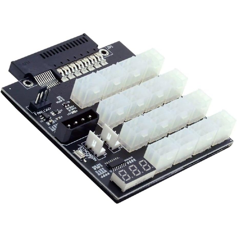 Cablecc - 14+10 Pin Flex Slot Server Power Board to 16 x 6 Pin Power Supply Board for CHIA ETH BTC Mining Miner