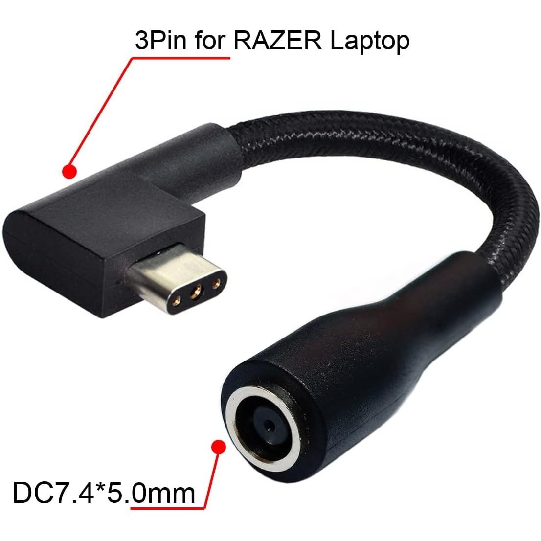 Cablecc - DC Jack 7.4 * 5.0mm Input to 3Pin Plug Cable