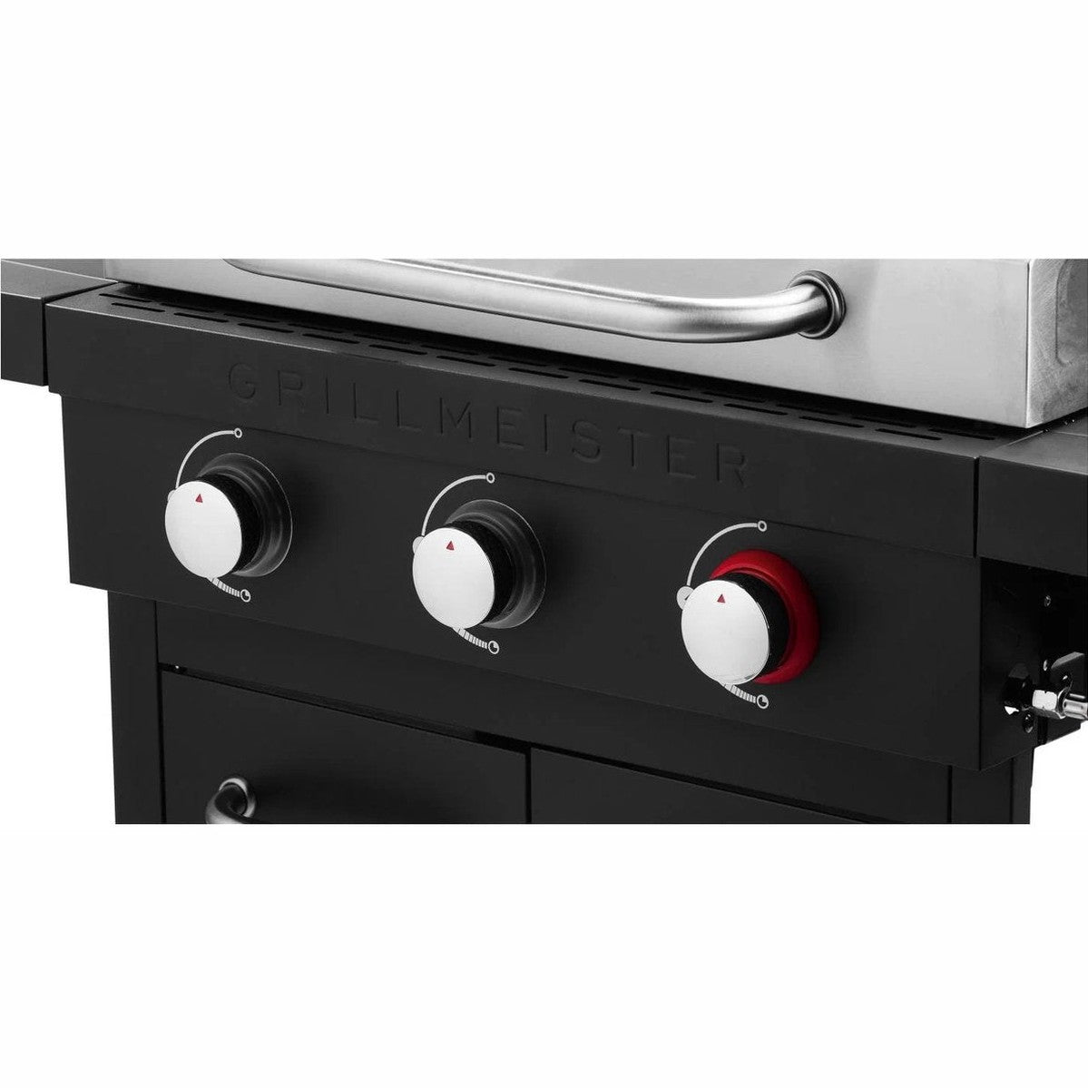 Grillmeister - Memphis Gas BBQ – 3 Burners, Stainless Steel Lid, Folding Side Tables