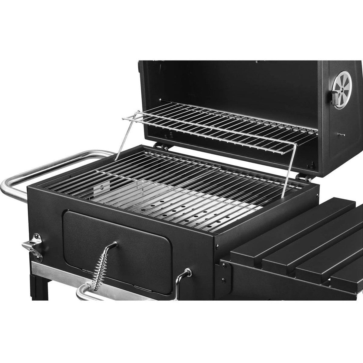 Grillmeister - Charcoal BBQ Kansas - Grilling surface: 52.5 x 40.5 cm - Charcoal barrel: 1.35 kg - Integrated thermometer