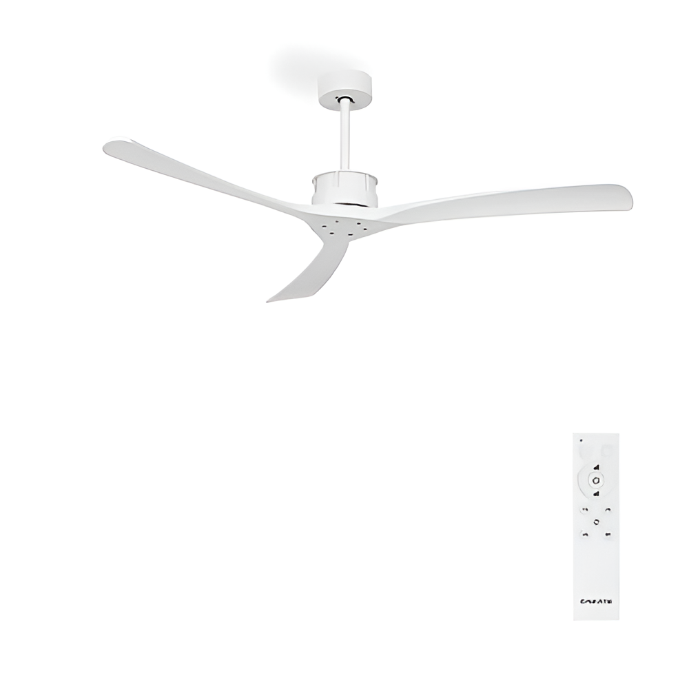 CREATE - WIND LARGE DC Ceiling Fan, 6 Speeds, Quiet, Programmable Timer, Dual Height, White Blades