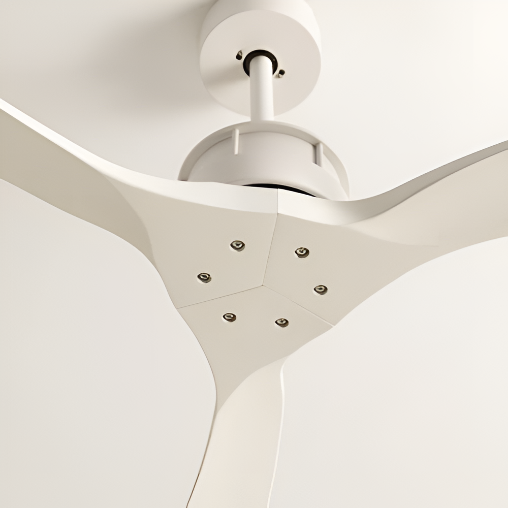 CREATE - WIND LARGE DC Ceiling Fan, 6 Speeds, Quiet, Programmable Timer, Dual Height, White Blades