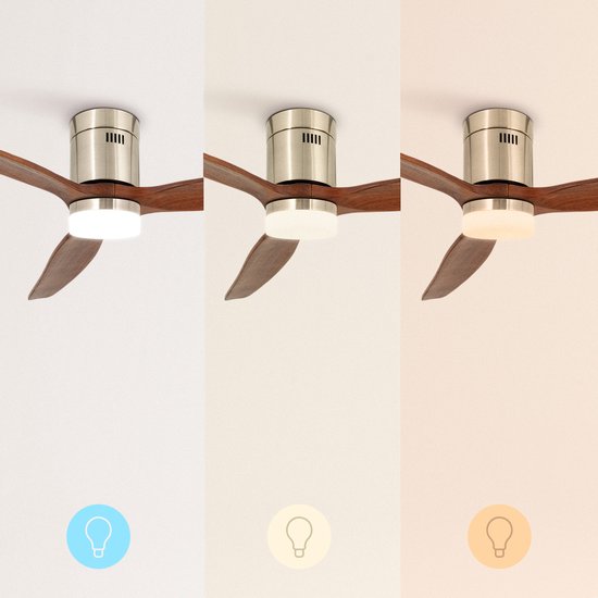 Create - Windcalm Dc Stylance Nickel - Ceiling Fan 132cm With Remote Control - 6 Speeds ( With Light )