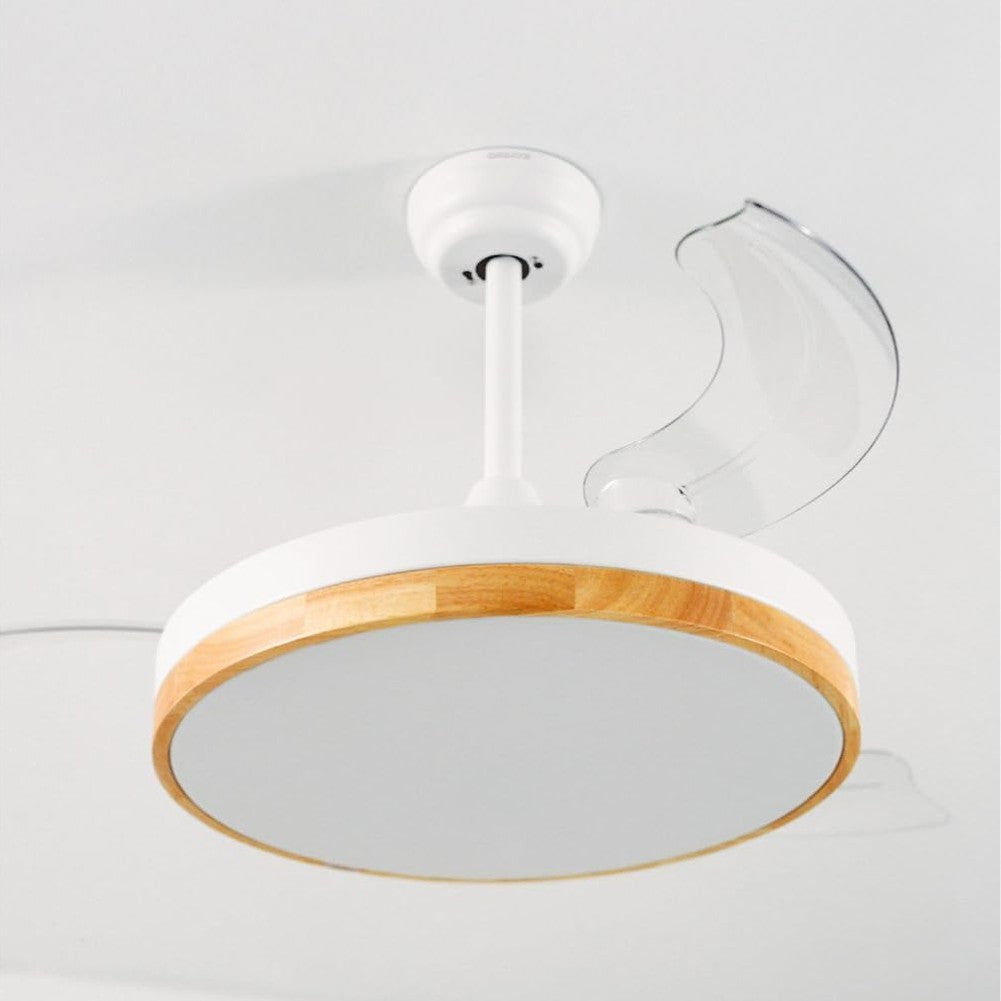 CREATE - Wind Clear Ceiling Fan, Natural Wood Colour with Light, Remote Control and WiFi, 40 W, Diameter 108 cm, Timer, 6 Speeds,