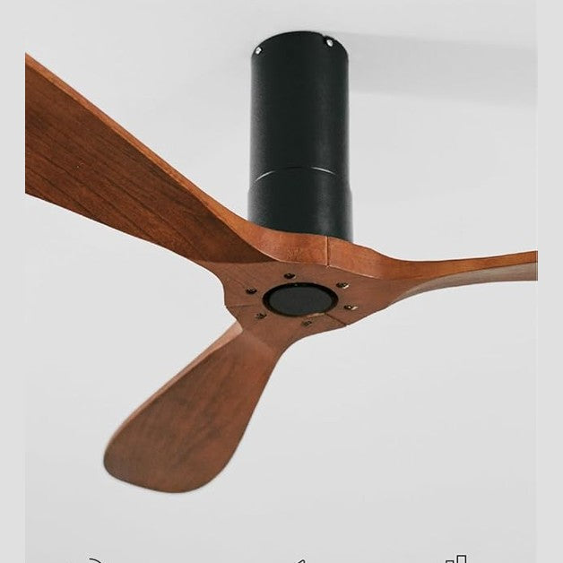 CREATE - Windtube Ceiling Fan Black Dark Wood Wings with Remote Control 40 W Quiet Diameter 132 cm 6 Speeds Timer DC Motor Summer Winter Operation