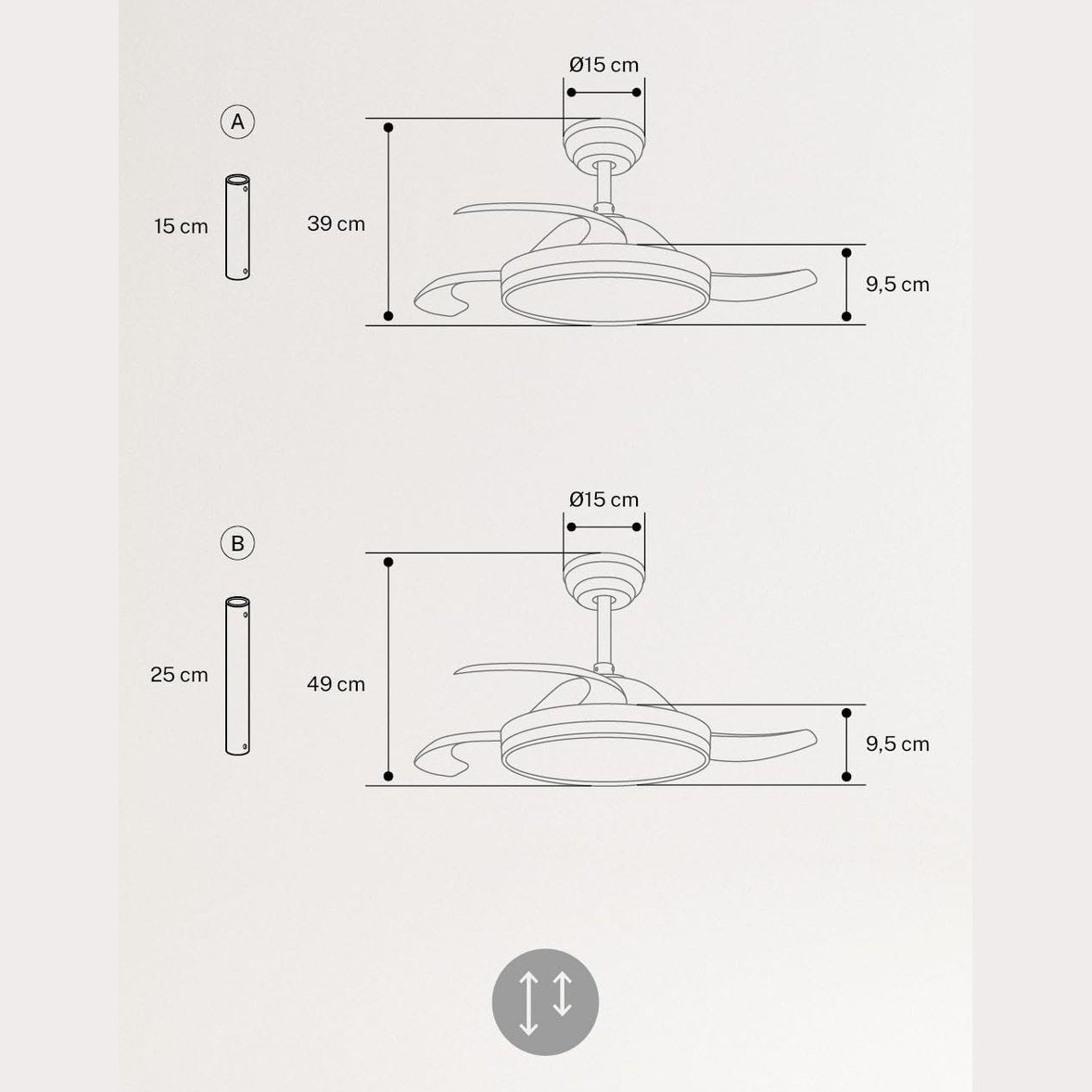 CREATE - Wind Clear Ceiling Fan, Natural Wood Colour with Light, Remote Control and WiFi, 40 W, Diameter 108 cm, Timer, 6 Speeds,