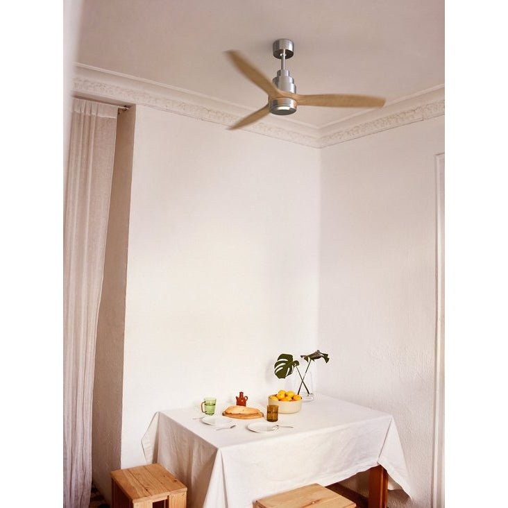 Create - WindStylance Ceiling Fan 40w Silent Ø132 Cm /With Remote Control / 6 Speeds / Summer/winter Function / Nickel (Without Light)