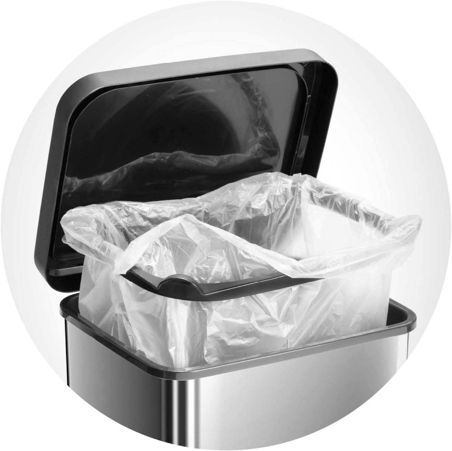 ROTHO - Waste bin 20l with pedal and lid, Plastic (PP) BPA-free, carbon metallic, 20l (29,3 x 26,6 x 45,7 cm)