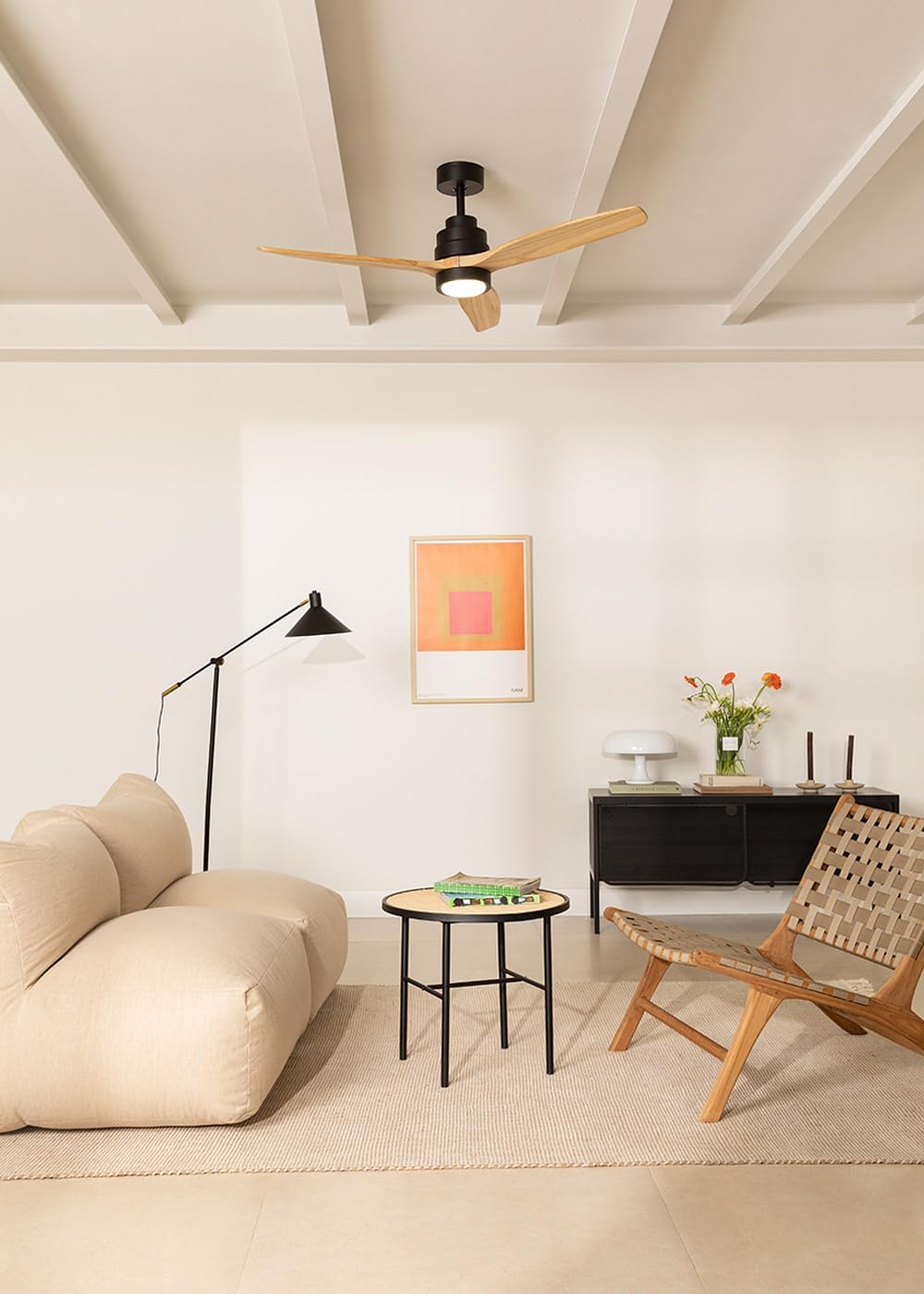 Create - Windstylance Dc Black - Ceiling Fan With Remote Control / Summer Winter Function ( With Light )