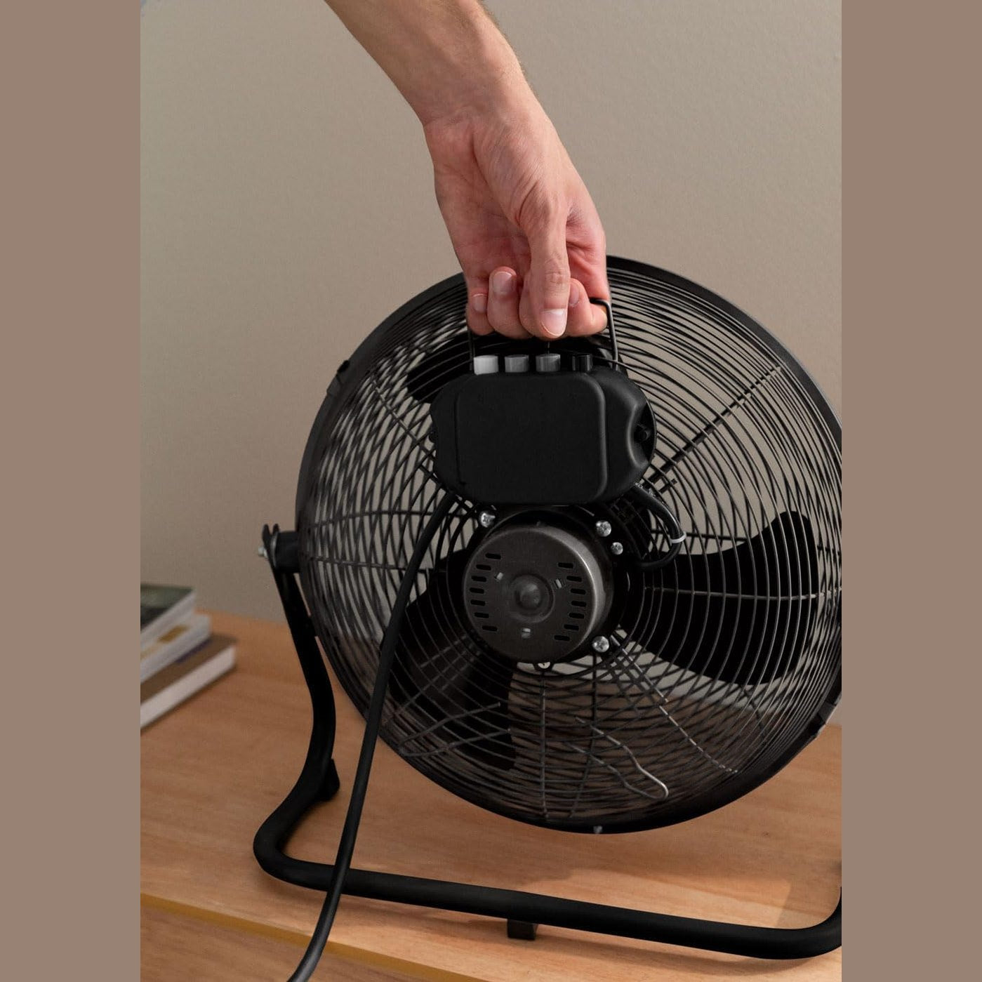 CREATE - AIR FLOOR RETRO – Black Industrial Floor Fan (12")