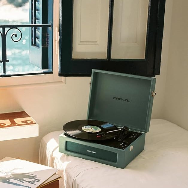 CREATE - Retro Record Player – sage green
