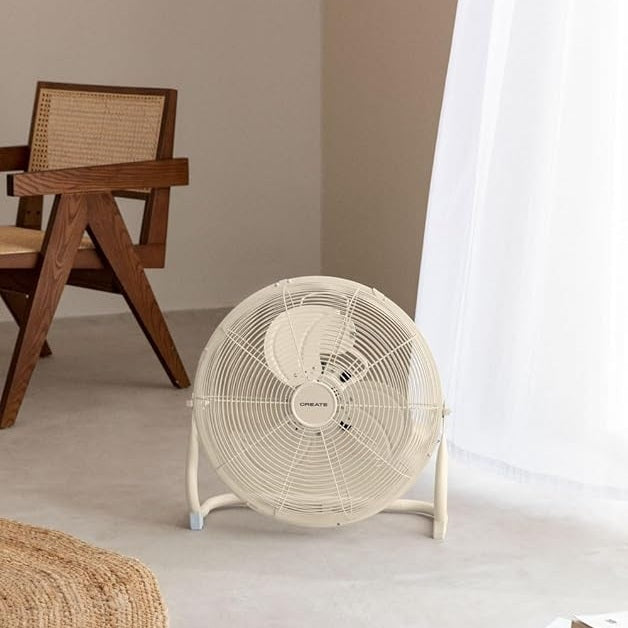 CREATE - AIR FLOOR RETRO – Off-White Industrial Floor Fan (16")