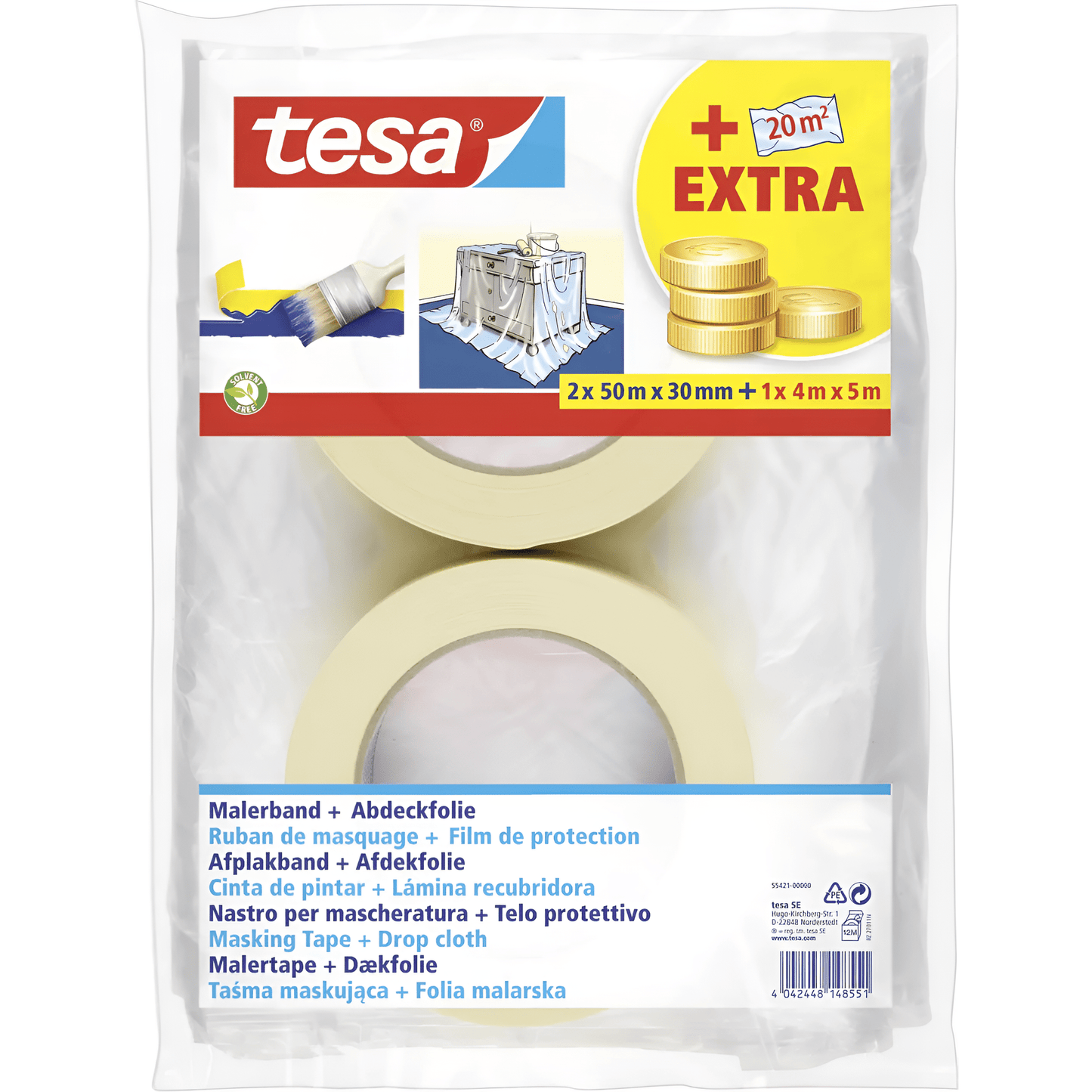 tesa - Universal Set 2 Crepe Tape And 1 protective sheet