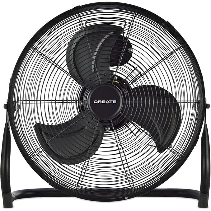 CREATE - AIR FLOOR RETRO – Black Industrial Floor Fan (16")