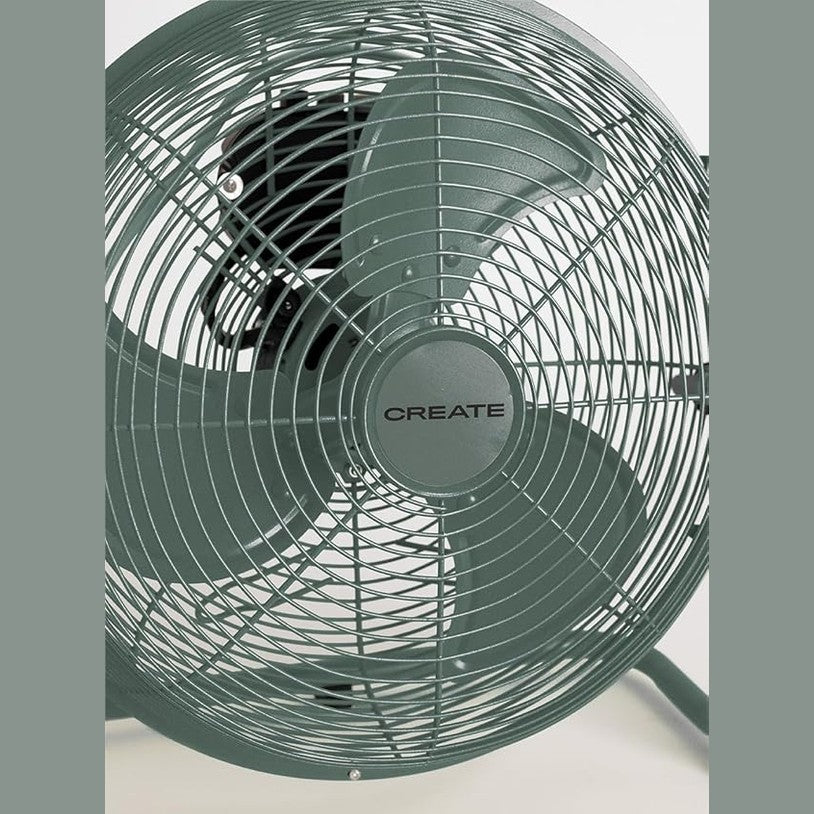CREATE - AIR FLOOR RETRO – Sage Green Industrial Floor Fan (12")