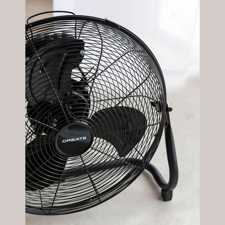 CREATE - AIR FLOOR RETRO – Black Industrial Floor Fan (16")