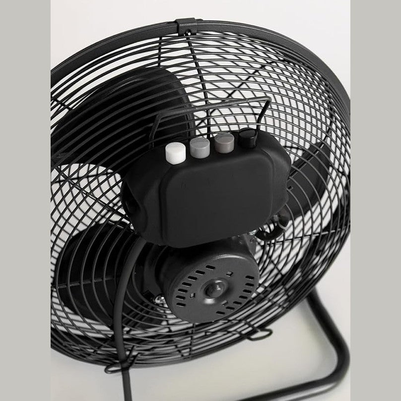 CREATE - AIR FLOOR RETRO – Black Industrial Floor Fan (12")