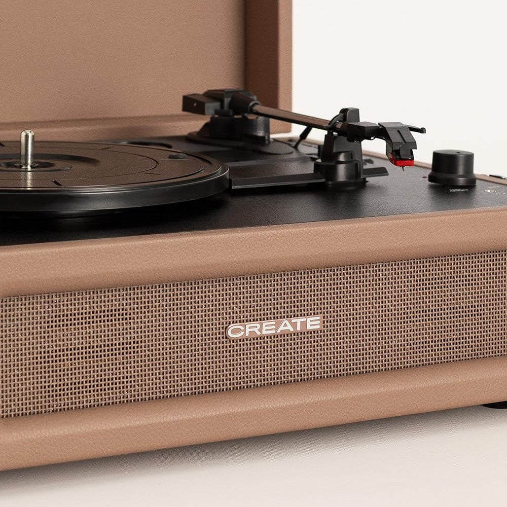 CREATE Retro Mocha Record Player with Bluetooth and USB