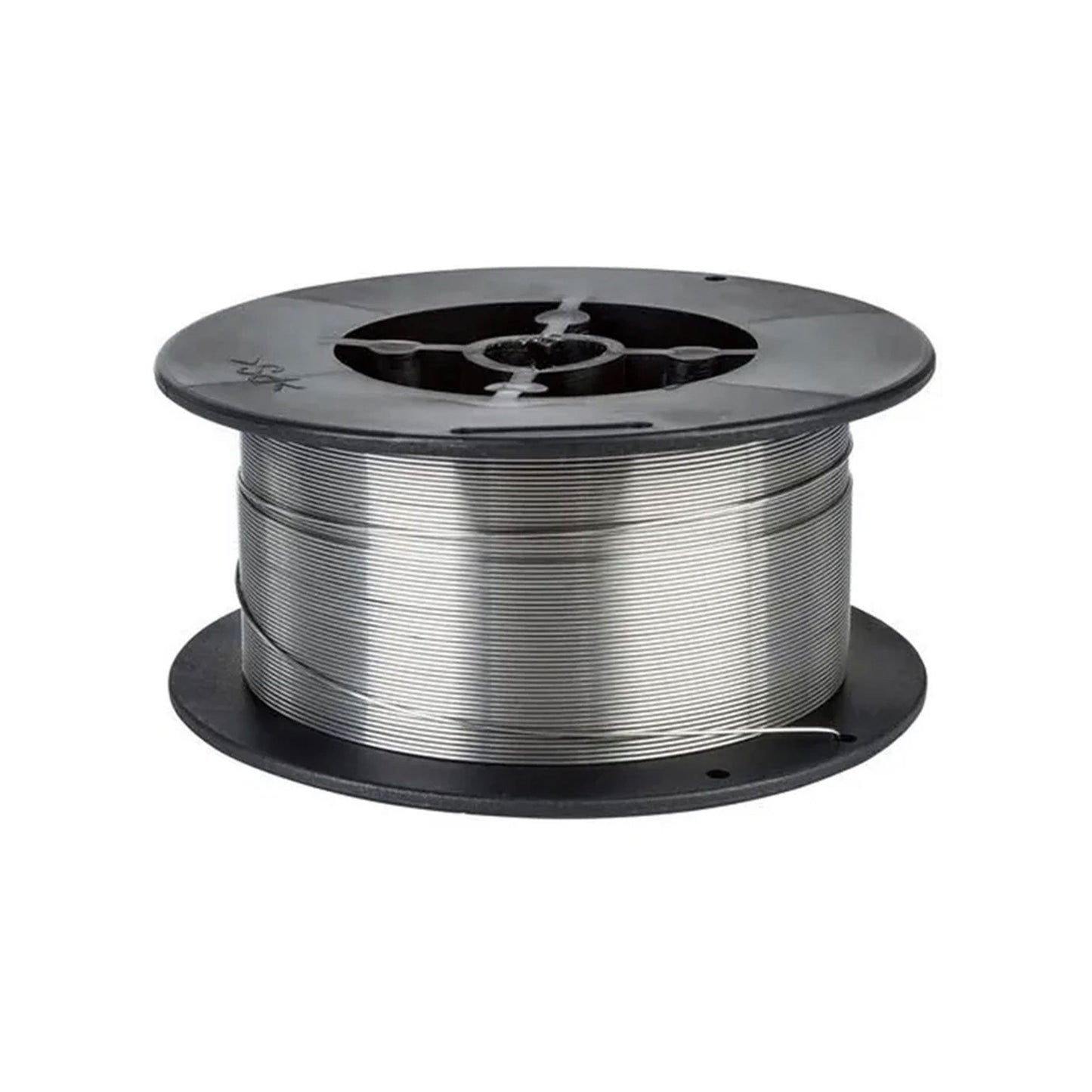 Silver coiled spool of wire for industrial use