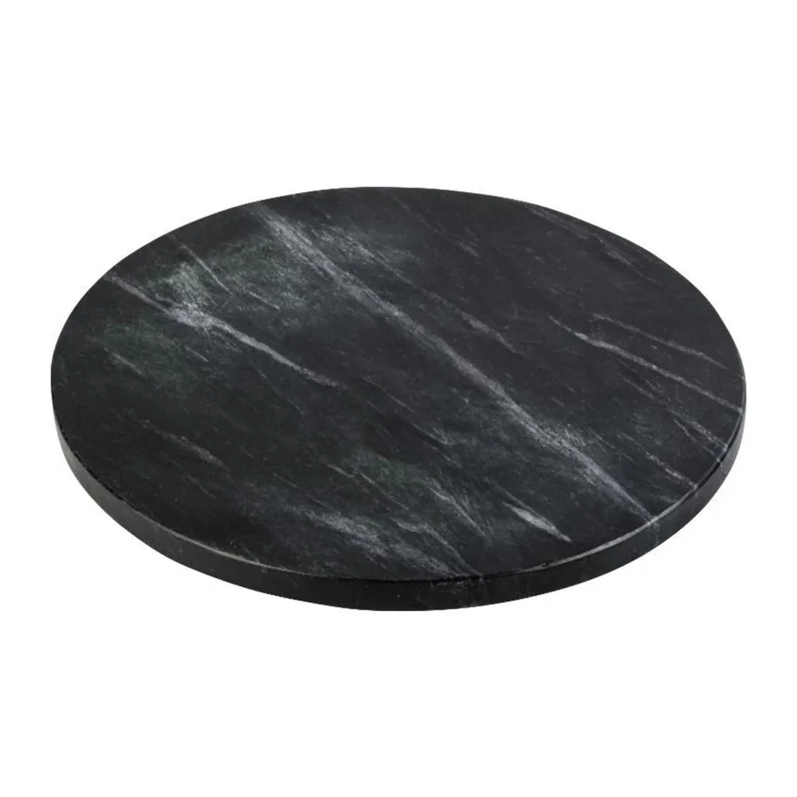 Livarno - Home Marble Serving Board / Tray – Round, Black