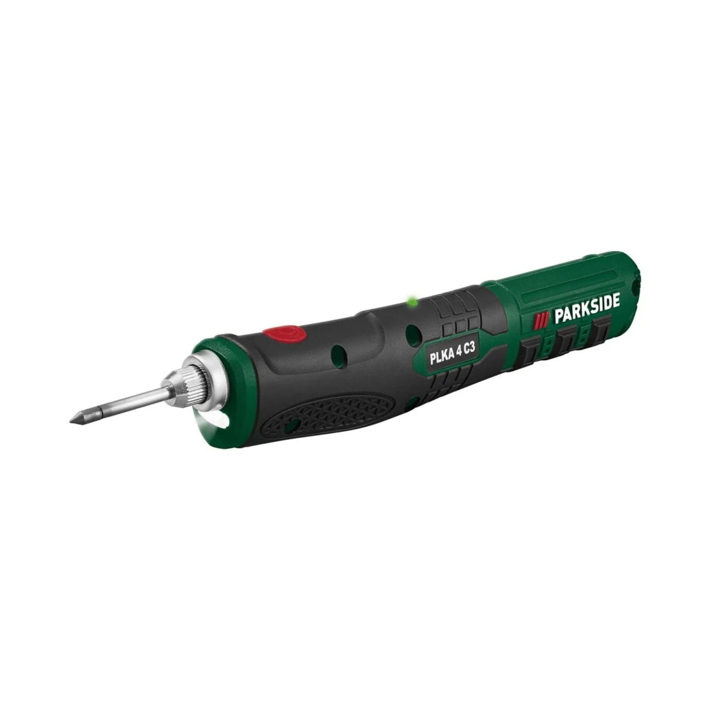Parkside cordless drill with variable speed and keyless chuck, perfect for various drilling tasks.