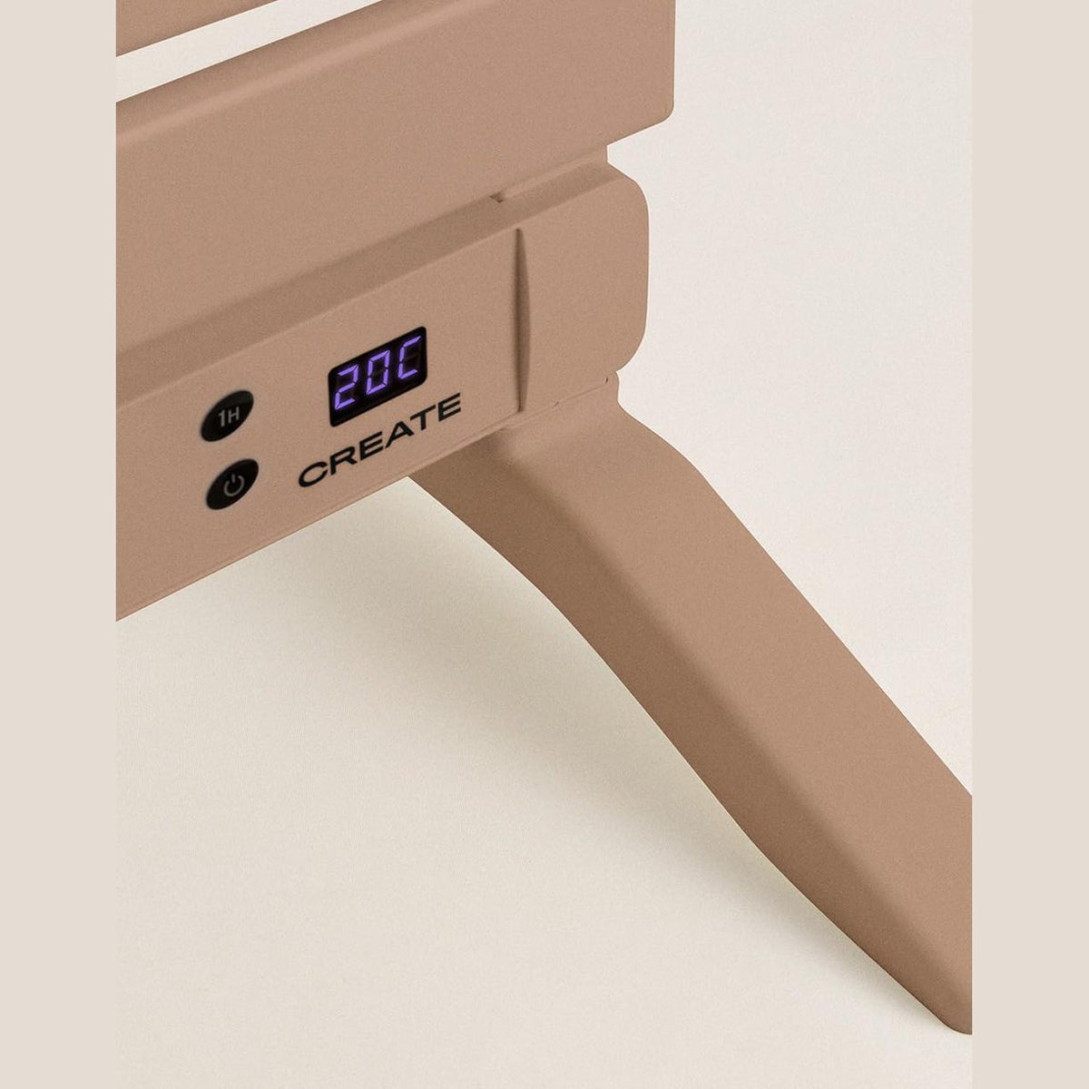 CREATE / Warm Towel 500W / Electric Towel Rail Mocha with Feet / 103 x 5 x 55 cm/for Floor or Wall. Timer. LCD Display. Low Consumption