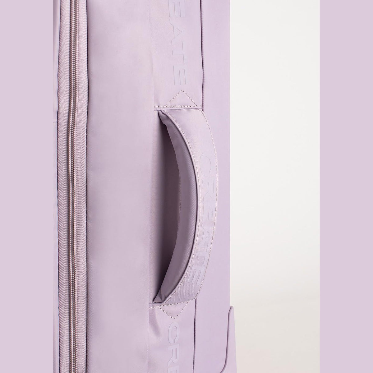 CREATE / Luggage Studio Soft/Suitcase Soft Polyester Lavender / 47 x 25.5 x 65 cm / TSA Padlock, 4 Double Wheels, Organizer, Telescopic Handle, Waterproof Fabric, ID Tag