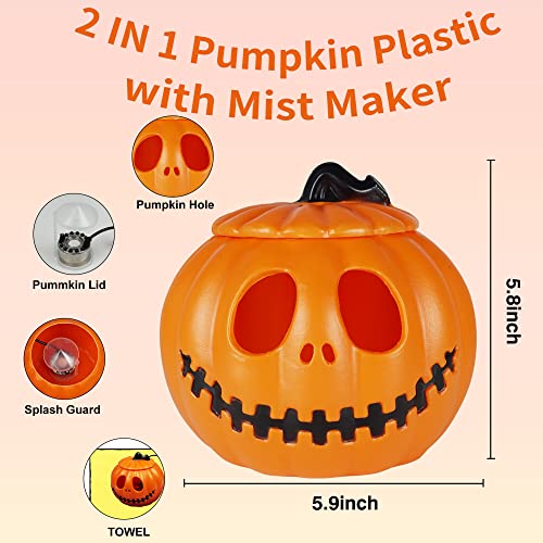 Gaoxun - Halloween Mist Maker with Pumpkin, 12 LED Lights, Fog Machine, Water Fountain