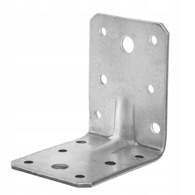 Galvanized steel corner bracket with dimensions 70x70x55mm for sturdy construction support.
