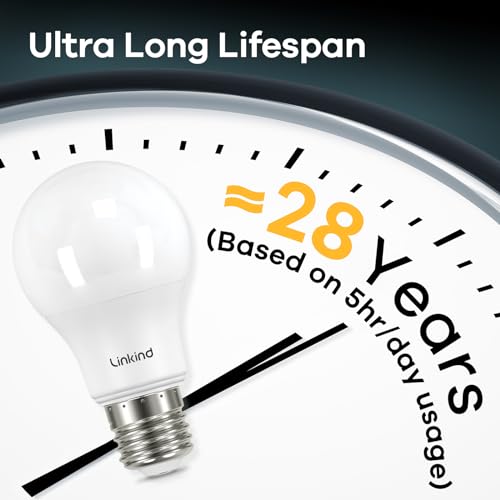 Linkind - E27 LED Screw Bulbs, 3.8W 60W Equivalent , 4000K Neutral White, Pack of 3