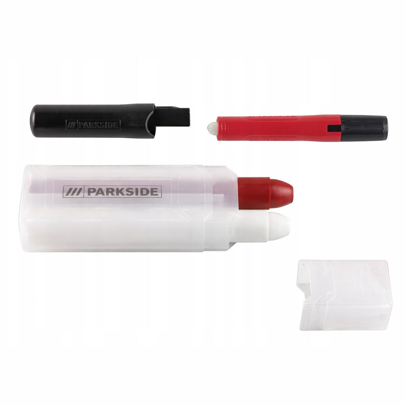 Parkside dual-tip marker featuring red and black ink for versatile marking needs