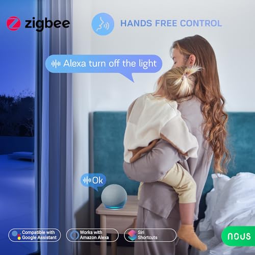 Nous - ZigBee Smart Plug with Power Meter, Timer, Surge Protection, Alexa Compatible